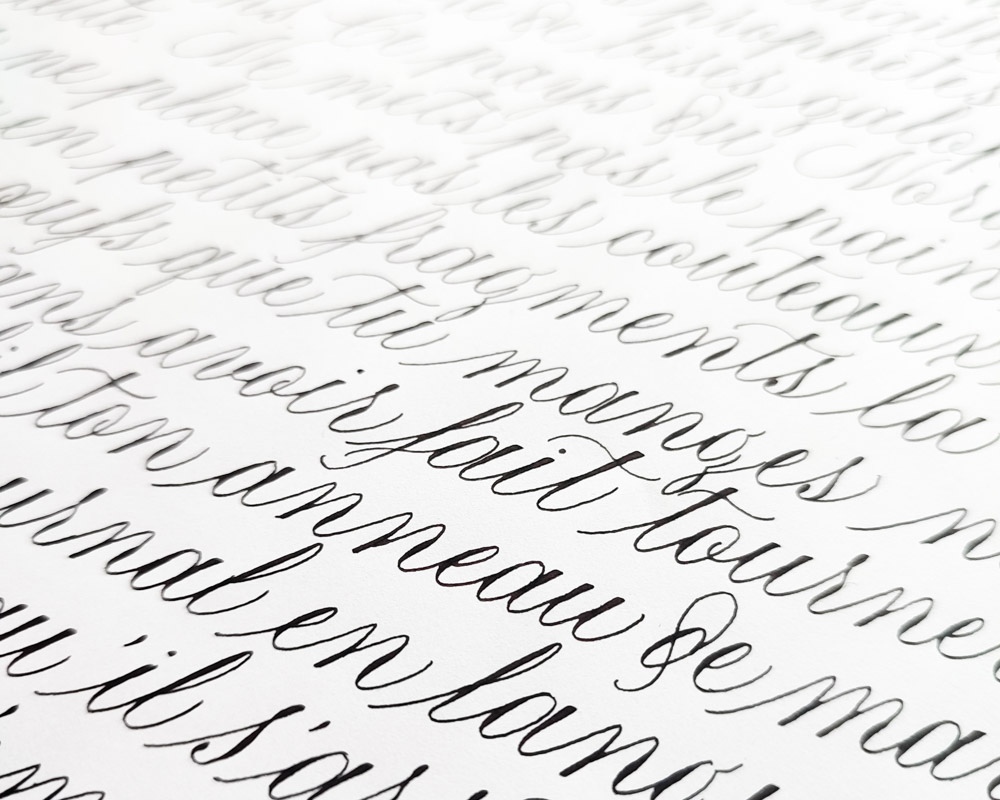 Texte calligraphié personnalisé