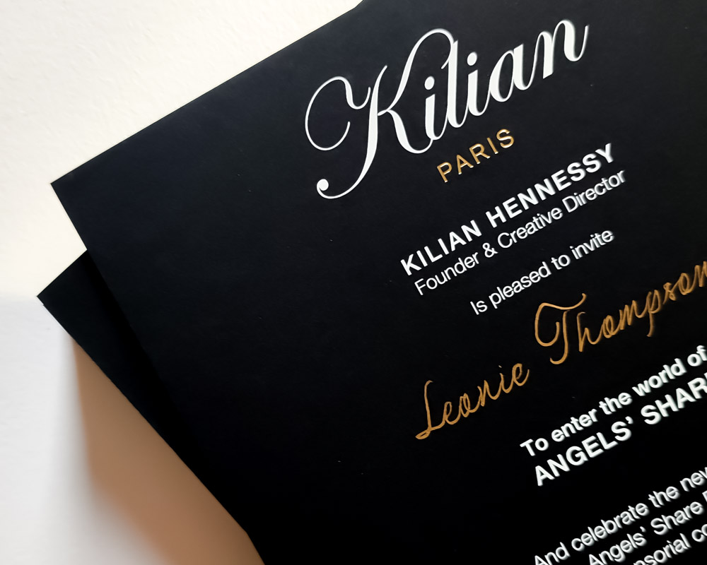 Invitation calligraphiée évènement de luxe